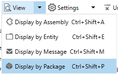 Now you won’t find the package in the default view, you first need to select it in “View” and “Display by Package”.