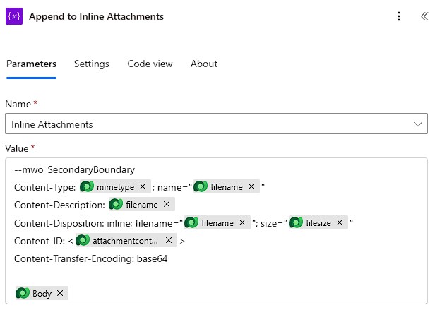 Inline images are split with the secondary boundary