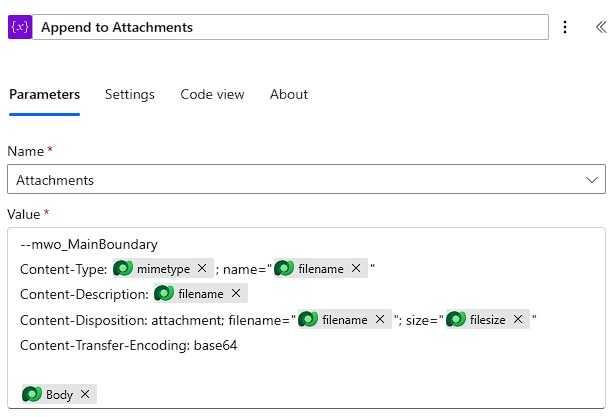 Other attachments use the main boundary, a different Content-Disposition and miss the Content-ID
