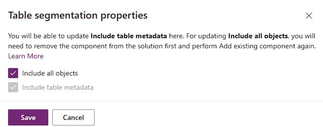 Include all objects is only deselectable here because I have not saved yet